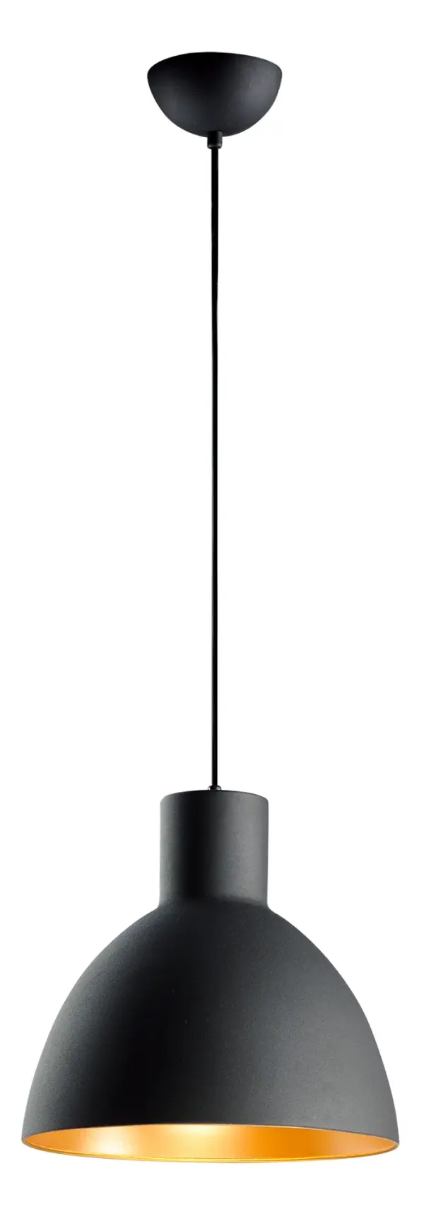 Spun metal shades in various sizes are perfect for budget installations. Available in Black with gold interior and Satin Nickle with white interior, these pendants are very stylish.