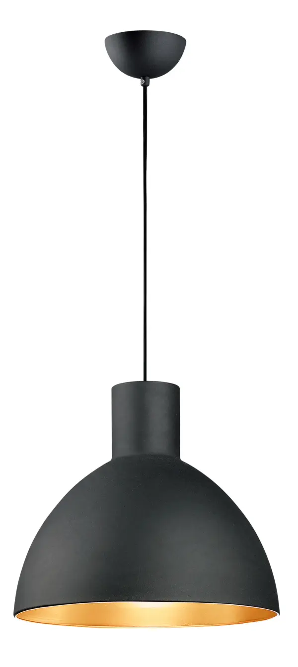 Spun metal shades in various sizes are perfect for budget installations. Available in Black with gold interior and Satin Nickle with white interior, these pendants are very stylish.