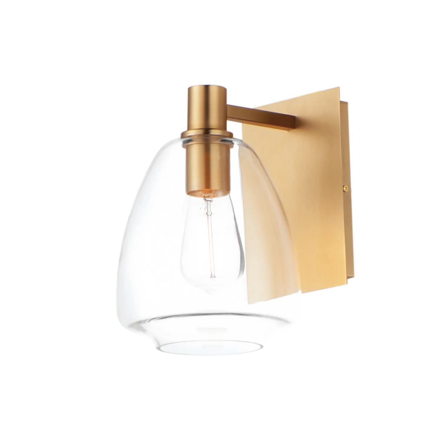 Babylon One Light Wall Sconce in Satin Brass