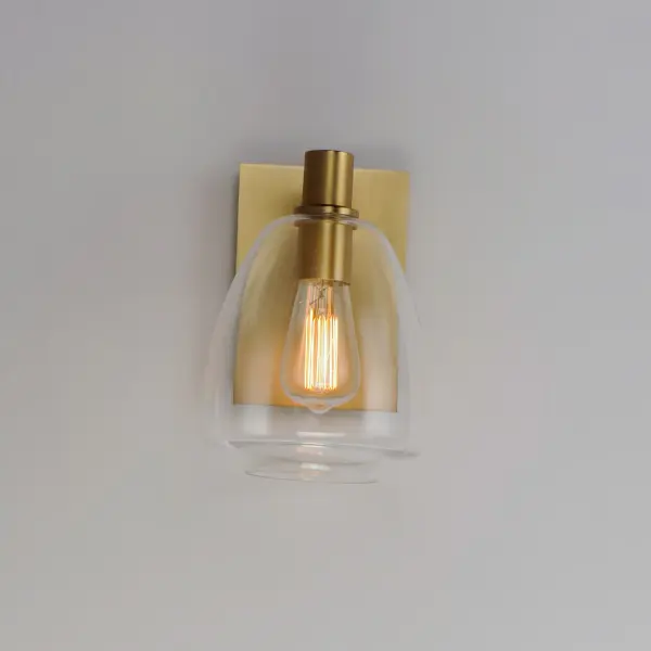Babylon One Light Wall Sconce in Satin Brass - Image 3