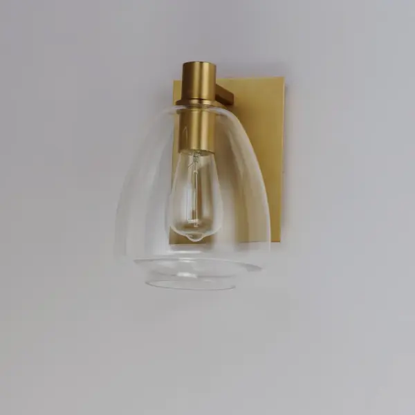 Babylon One Light Wall Sconce in Satin Brass - Image 4