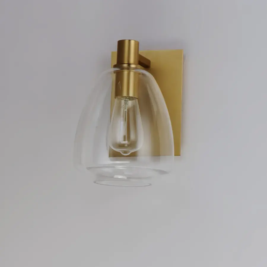 Babylon One Light Wall Sconce in Satin Brass - Image 4