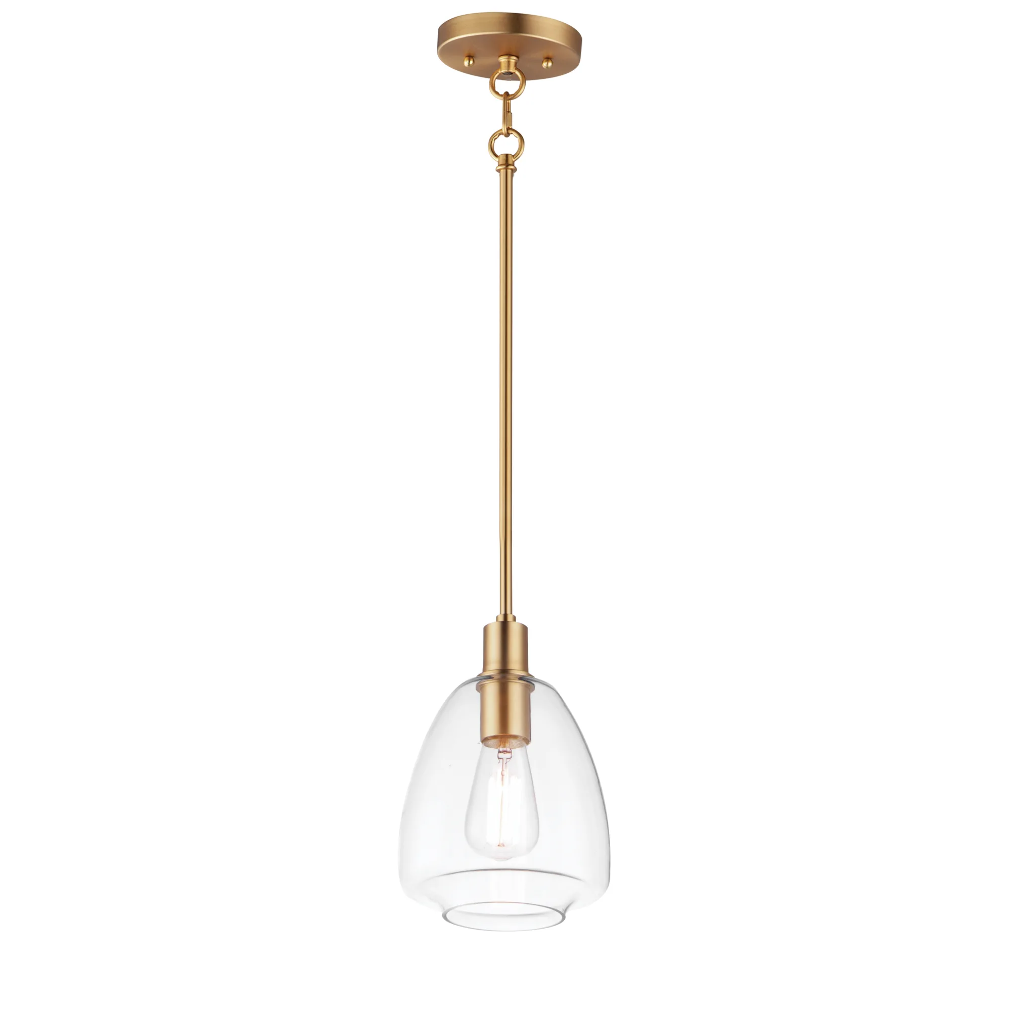 Babylon One Light Pendant in Satin Brass