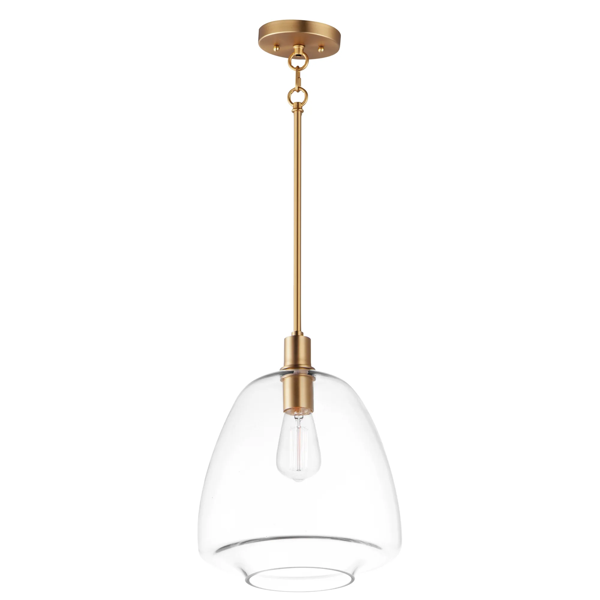 Babylon One Light Pendant in Satin Brass