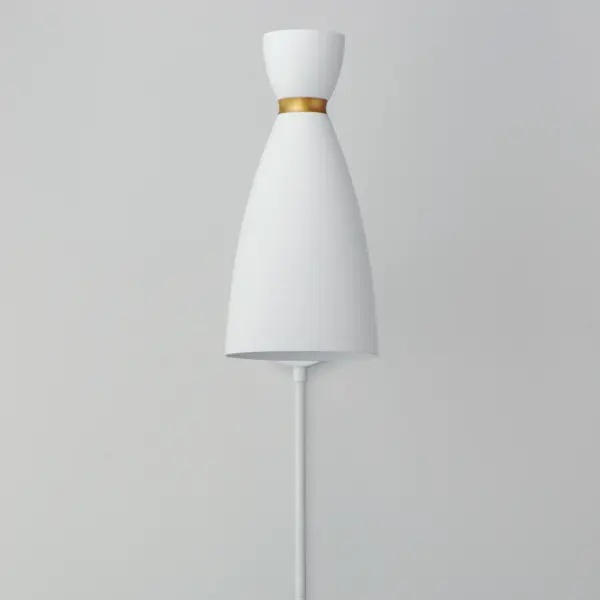 Carillon One Light Wall Sconce in White/Satin Brass - Image 2