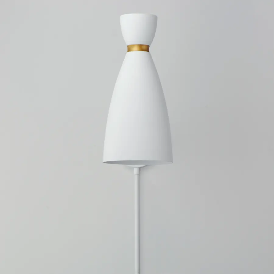 Carillon One Light Wall Sconce in White/Satin Brass - Image 2