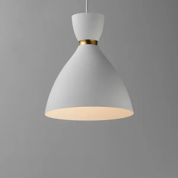 Carillon One Light Mini Pendant in White/Satin Brass - Image 2