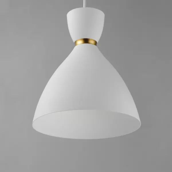 Carillon One Light Mini Pendant in White/Satin Brass - Image 3