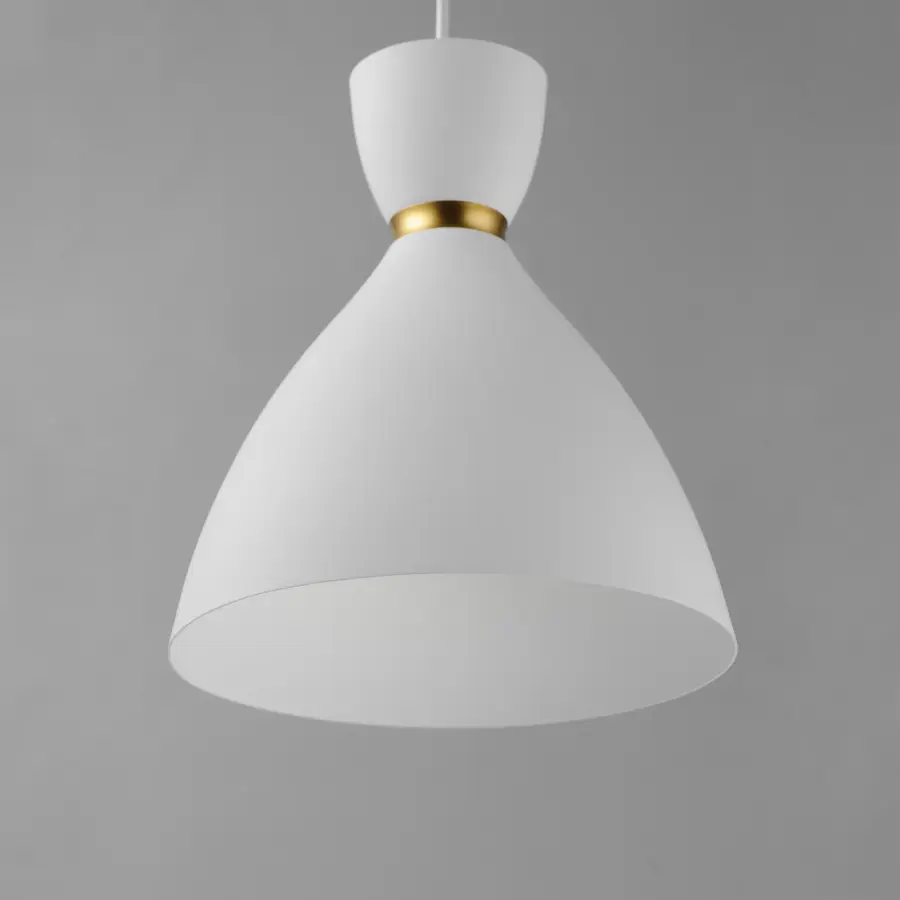 Carillon One Light Mini Pendant in White/Satin Brass - Image 3