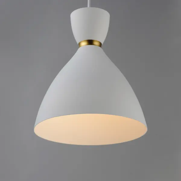 Carillon One Light Mini Pendant in White/Satin Brass - Image 4