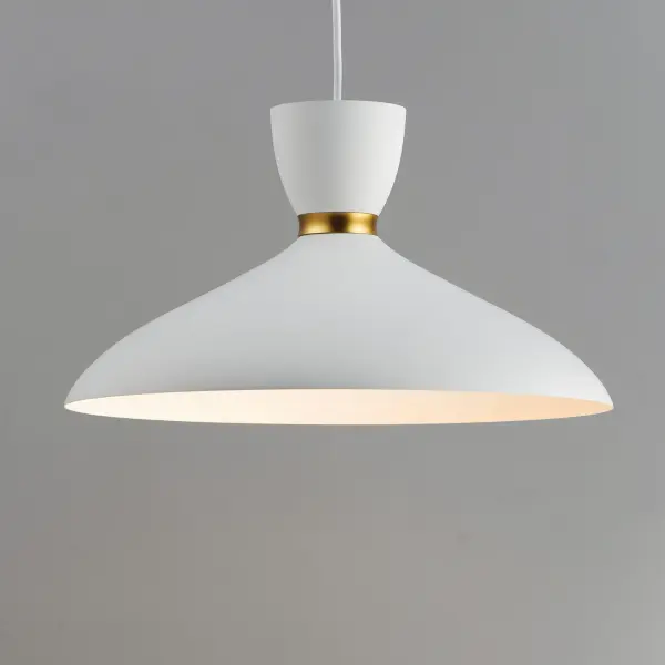 Carillon One Light Pendant in White/Satin Brass - Image 2
