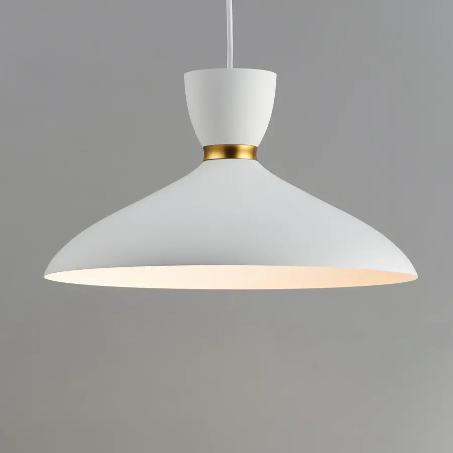 Carillon One Light Pendant in White/Satin Brass - Image 2