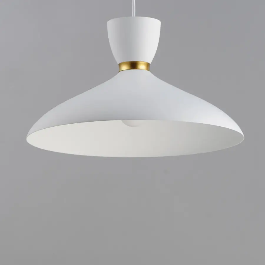 Carillon One Light Pendant in White/Satin Brass - Image 3