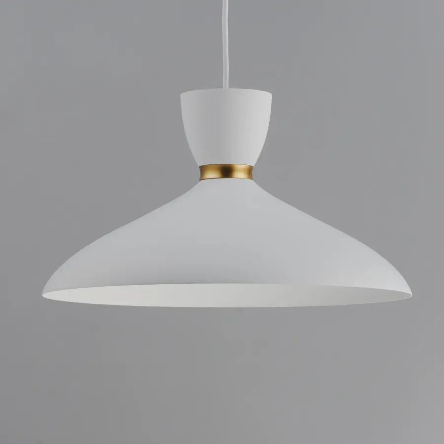 Carillon One Light Pendant in White/Satin Brass - Image 4