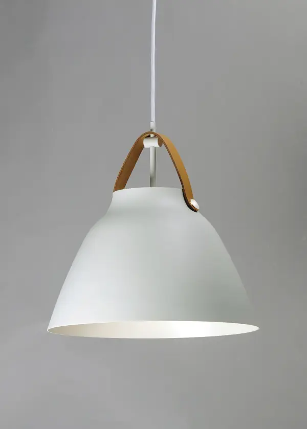 Nordic One Light Pendant in Tan Leather / White - Image 2