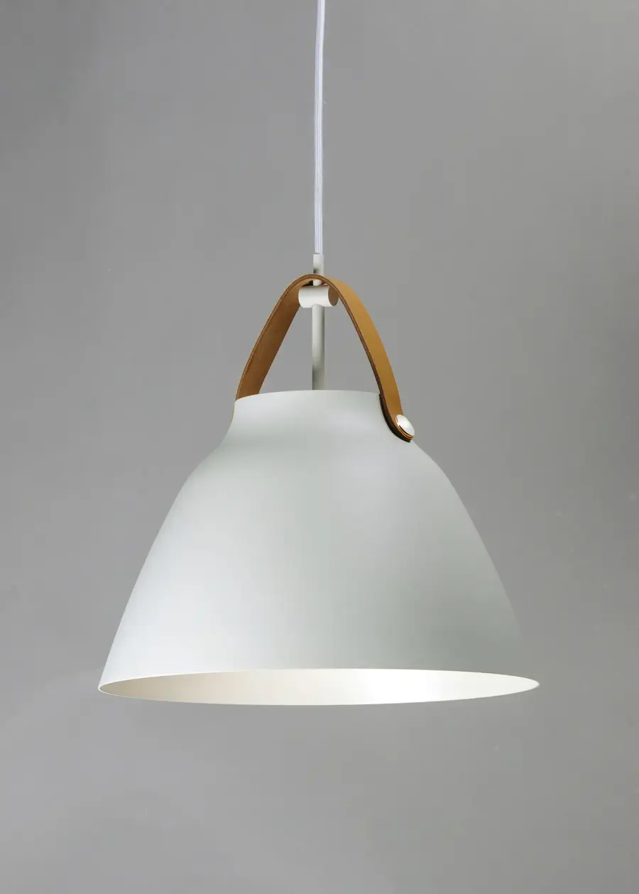 Nordic One Light Pendant in Tan Leather / White - Image 2