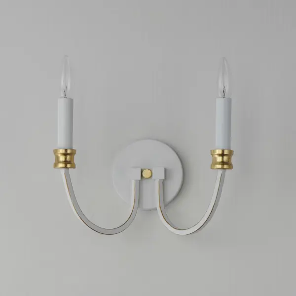Charlton Two Light Wall Sconce in Weathered White/Gold Leaf - Image 2