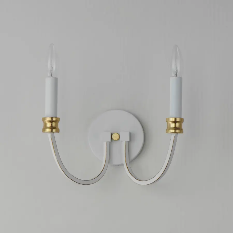 Charlton Two Light Wall Sconce in Weathered White/Gold Leaf - Image 2