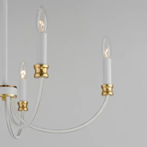 Charlton Five Light Chandelier in Weathered White/Gold Leaf - Image 4
