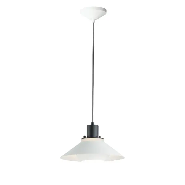 Influenced by early modern Scandinavian design, the Oslo pendants feature a light reveal above the shade as well as an inner shade that reduces glare and creates an interesting lighting effect. Finished in a combination of Matte White shades with Matte Black tops, this design coordinates with any color in a space. Available in 3 sizes, these pendants fit over various size counters as well as smaller dining areas.