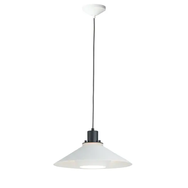 Influenced by early modern Scandinavian design, the Oslo pendants feature a light reveal above the shade as well as an inner shade that reduces glare and creates an interesting lighting effect. Finished in a combination of Matte White shades with Matte Black tops, this design coordinates with any color in a space. Available in 3 sizes, these pendants fit over various size counters as well as smaller dining areas.