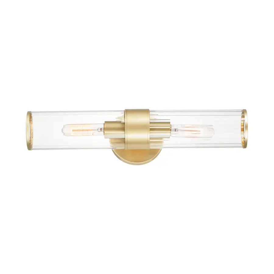 Crosby Two Light Wall Sconce in Satin Brass - Image 1