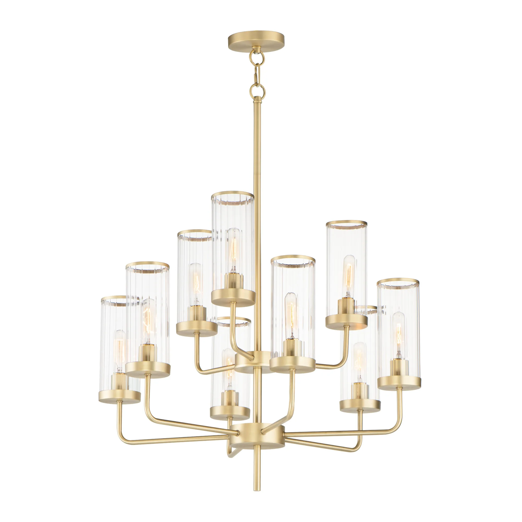 Crosby Nine Light Chandelier in Satin Brass