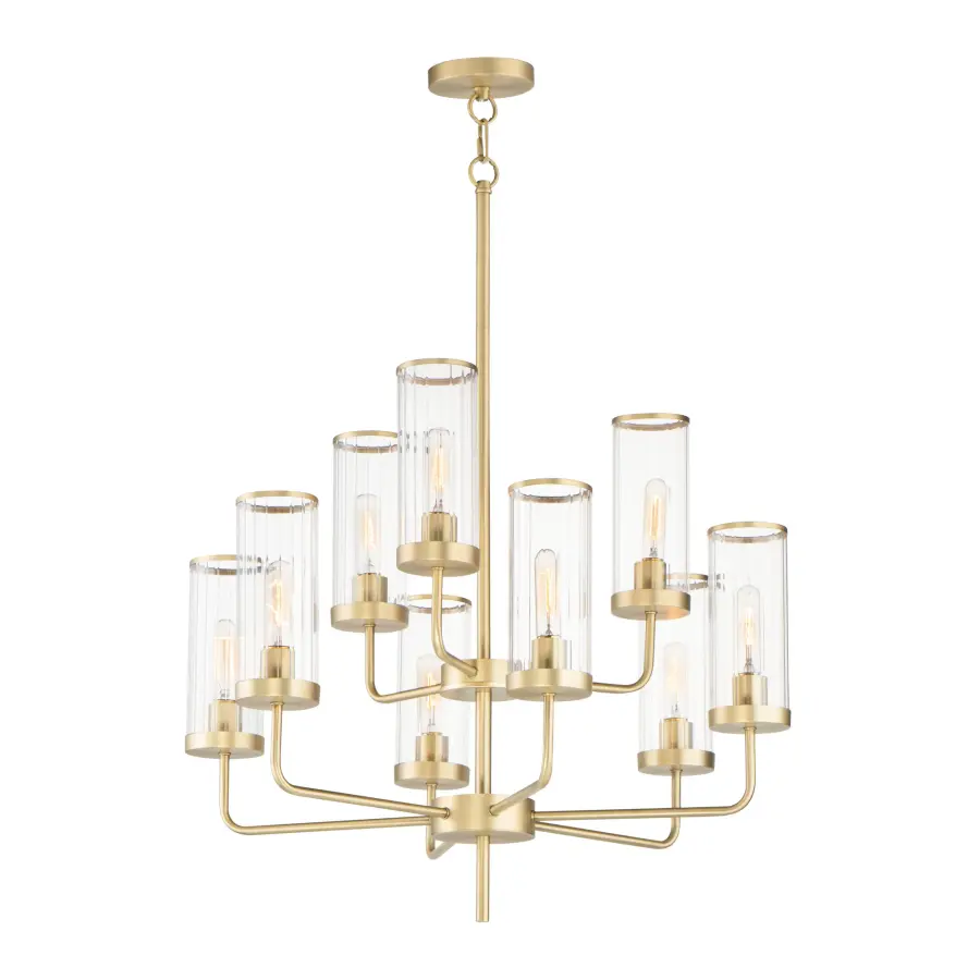 Crosby 9-Light Chandelier in Satin Brass - Image 1