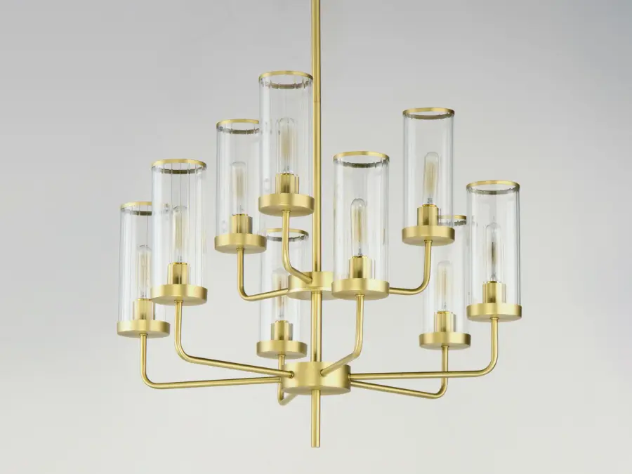 Crosby 9-Light Chandelier in Satin Brass - Image 2