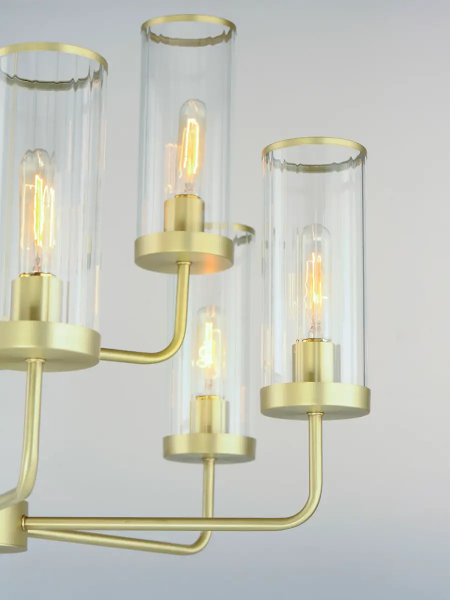 Crosby 9-Light Chandelier in Satin Brass - Image 3