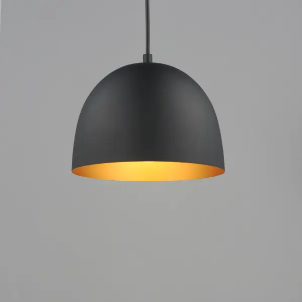 The essence of elevated everyday design, Tova brings timeless form into the modern home. With its clean half-dome silhouette and spun metal construction, this collection lends understated sophistication to kitchens, dining areas, and beyond. The Black finish with a gilded interior adds a warm, dramatic glow, while the Satin Nickel with white interior offers a crisp, versatile alternative. Whether installed solo or in multiples, Tova strikes the perfect balance of refinement and simplicity. - alternate view