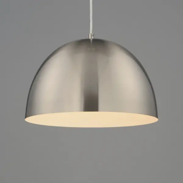 The essence of elevated everyday design, Tova brings timeless form into the modern home. With its clean half-dome silhouette and spun metal construction, this collection lends understated sophistication to kitchens, dining areas, and beyond. The Black finish with a gilded interior adds a warm, dramatic glow, while the Satin Nickel with white interior offers a crisp, versatile alternative. Whether installed solo or in multiples, Tova strikes the perfect balance of refinement and simplicity. Collection: Tova Finish: Satin Nickel Width: 13.50" Height: 9.00" Weight: 4.95 lb Wire: 120" Canopy: 5"x2.25" Number of Bulbs: 1 Maximum Wattage: 60.00 W Bulb Type: E26 Bulb Base: E26 Medium Light Source: Incandescent Voltage: 120.00 V Material: Steel Safety Listing: cULus Safety Rating: Dry Manufacturer Warranty: 5 Spec Sheet Instructions - alternate view