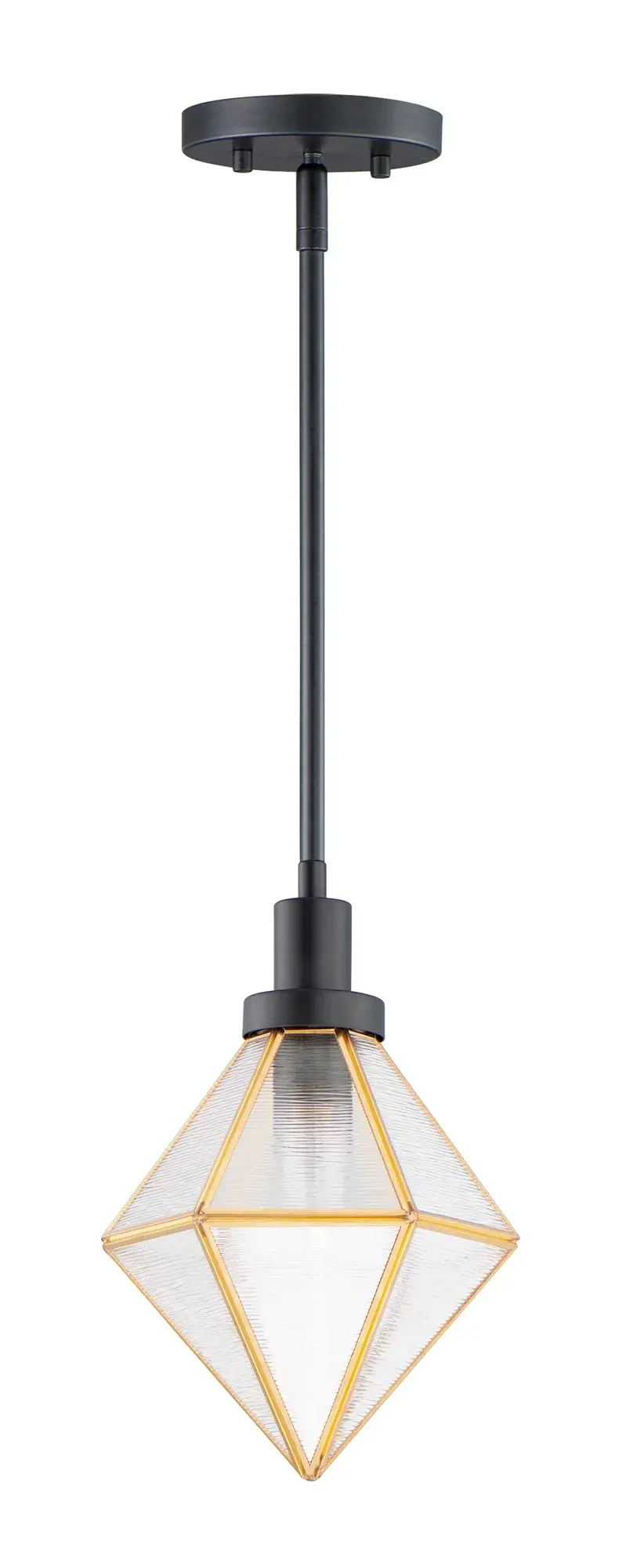 Adorn One Light Pendant in Black / Burnished Brass - Image 1