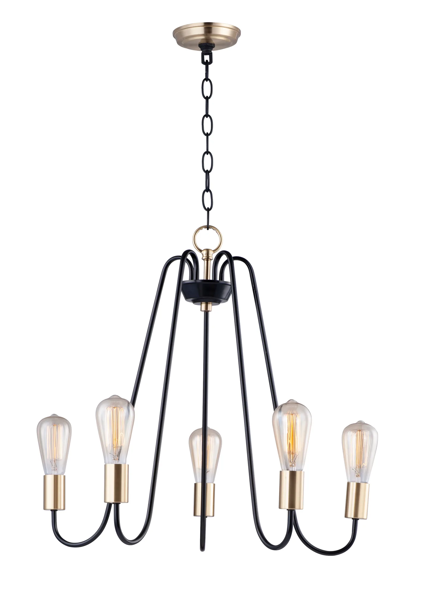Haven Five Light Chandelier in Oil Rubbed Bronze / Antique Brass