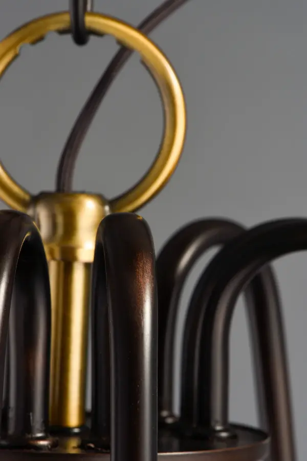 Haven 5-Light Chandelier in Oil Rubbed Bronze with Antique Brass - Image 4