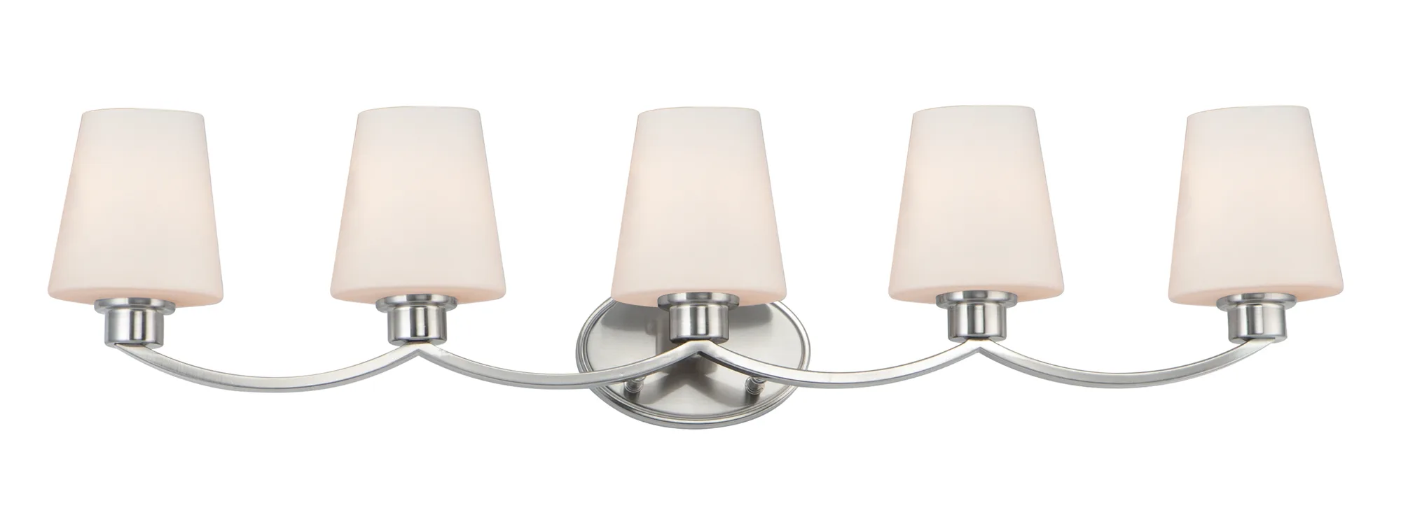Shelter Five Light Bath Vanity in Satin Nickel