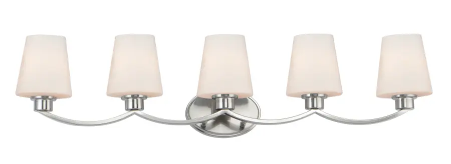 Shelter 5-Light Bath Vanity in Satin Nickel - Image 1