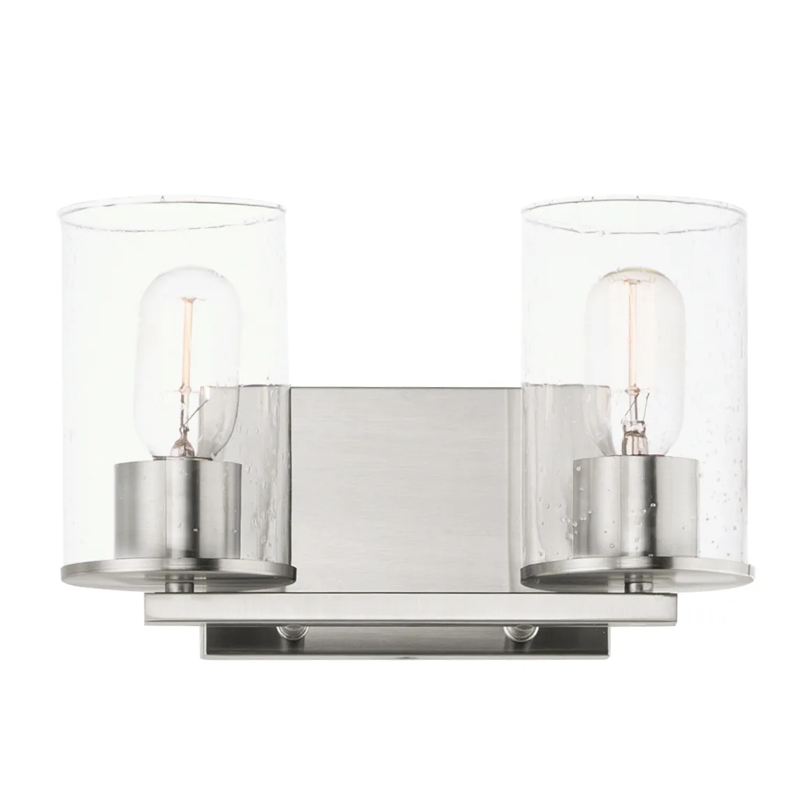 Sleek Two Light Bath Vanity in Satin Nickel