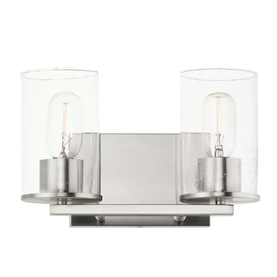 Sleek Two Light Bath Vanity in Satin Nickel - Image 1