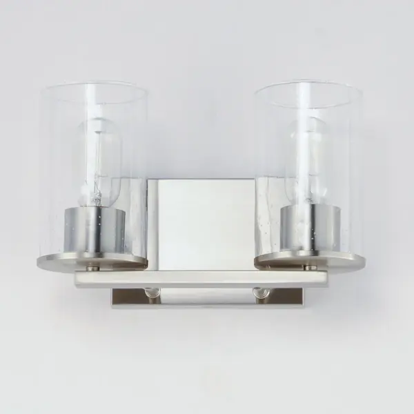 Sleek Two Light Bath Vanity in Satin Nickel - Image 2