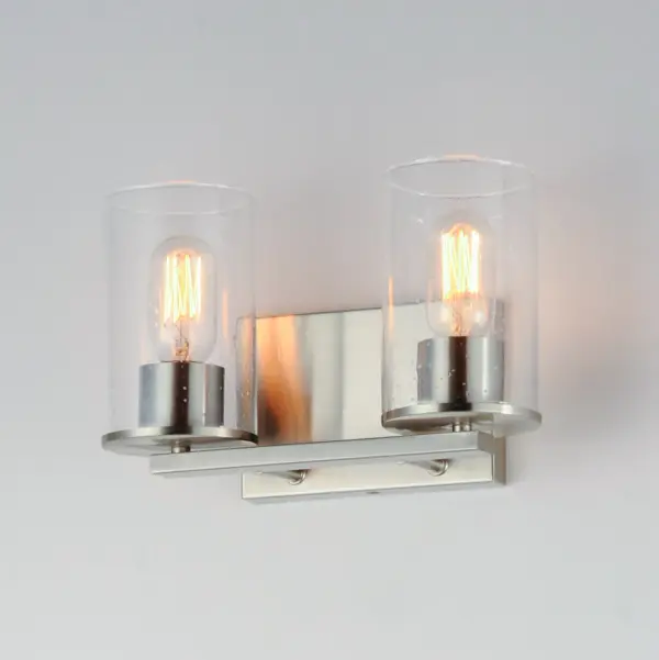 Sleek Two Light Bath Vanity in Satin Nickel - Image 4