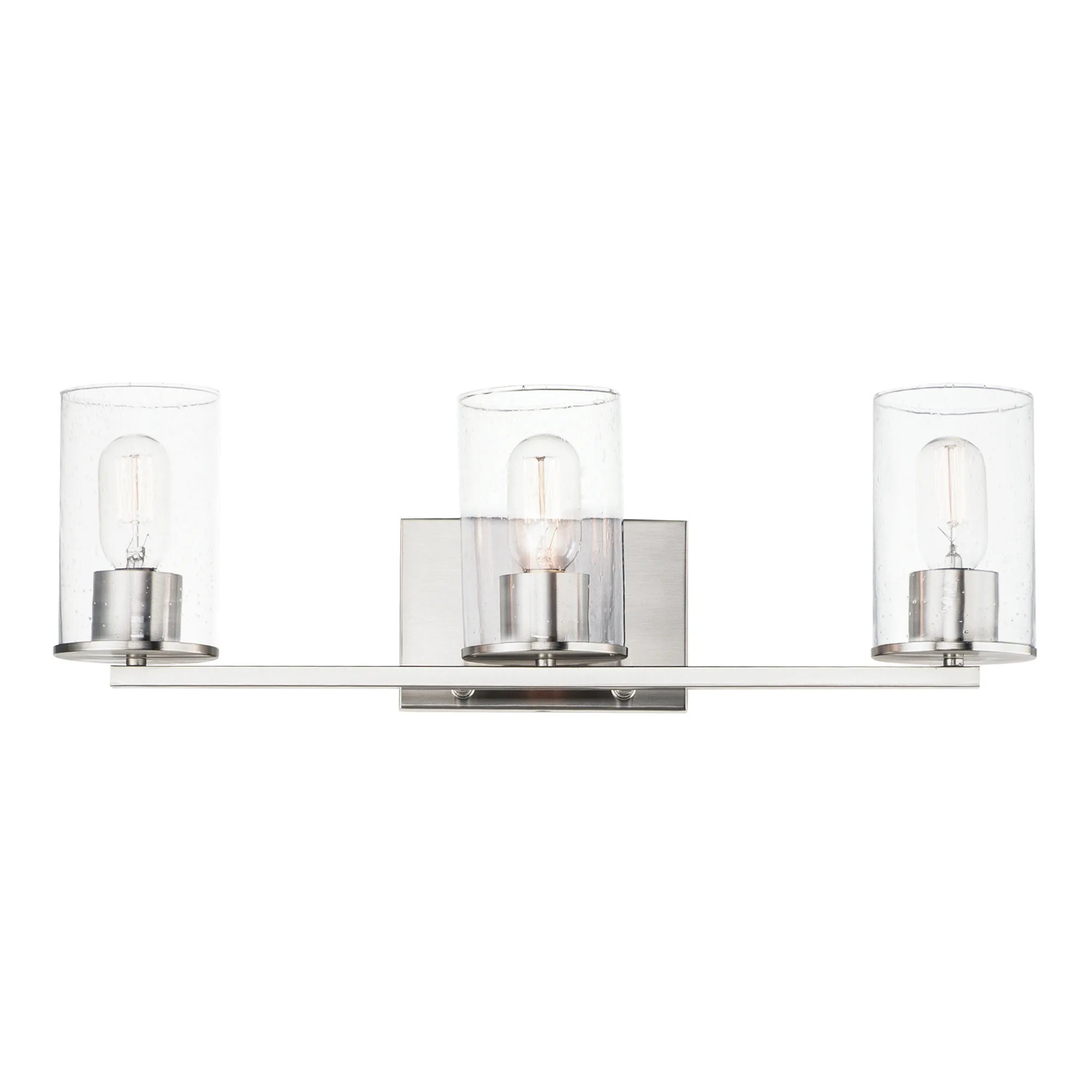Sleek Three Light Bath Vanity in Satin Nickel