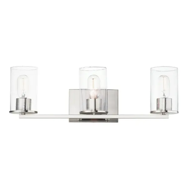 Sleek 3-Light Bath Vanity in Satin Nickel - Image 1