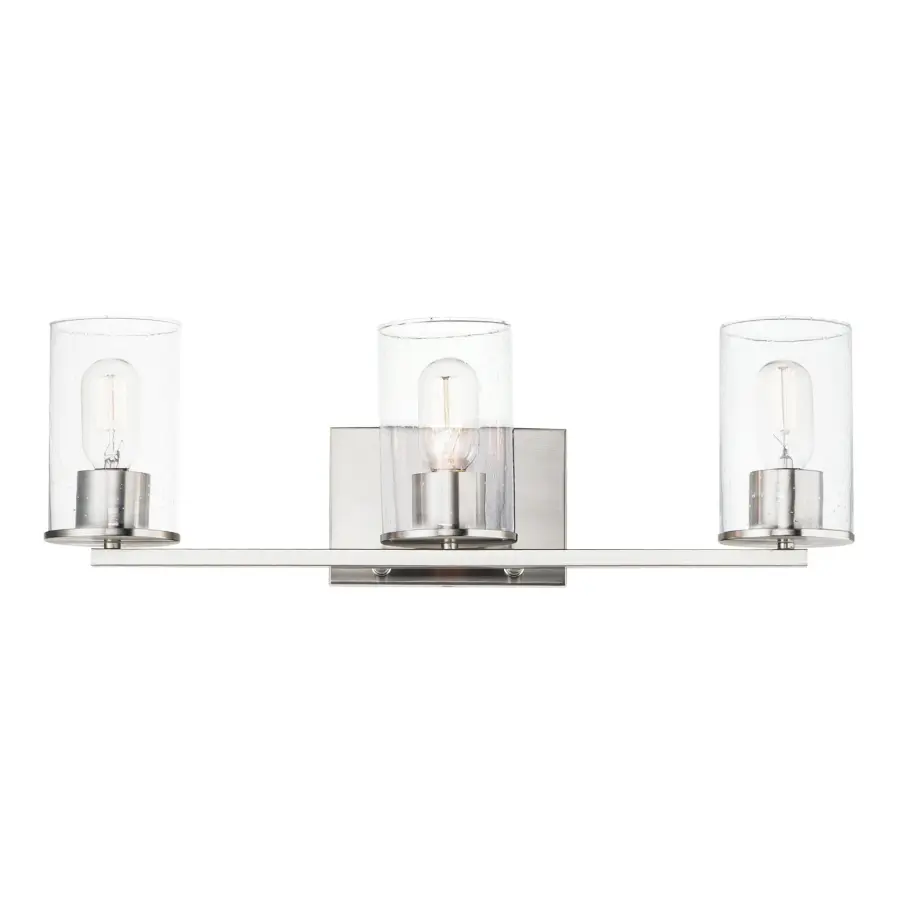 Sleek 3-Light Bath Vanity in Satin Nickel - Image 1