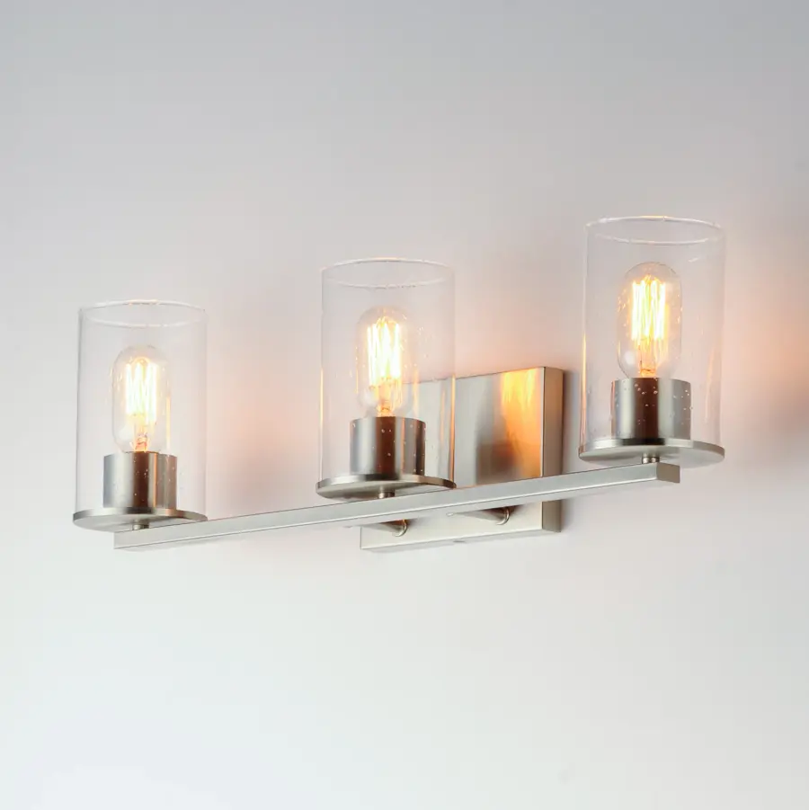Sleek 3-Light Bath Vanity in Satin Nickel - Image 2