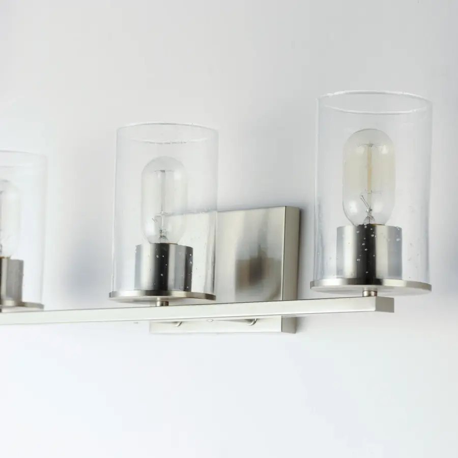 Sleek 3-Light Bath Vanity in Satin Nickel - Image 3