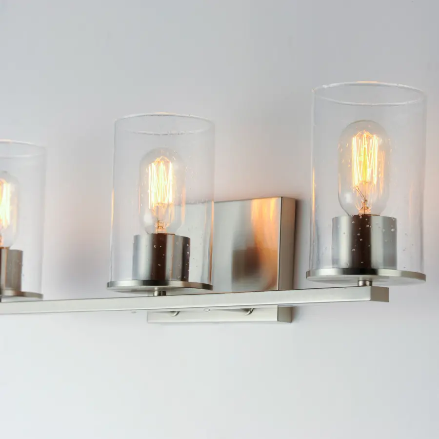 Sleek 3-Light Bath Vanity in Satin Nickel - Image 4