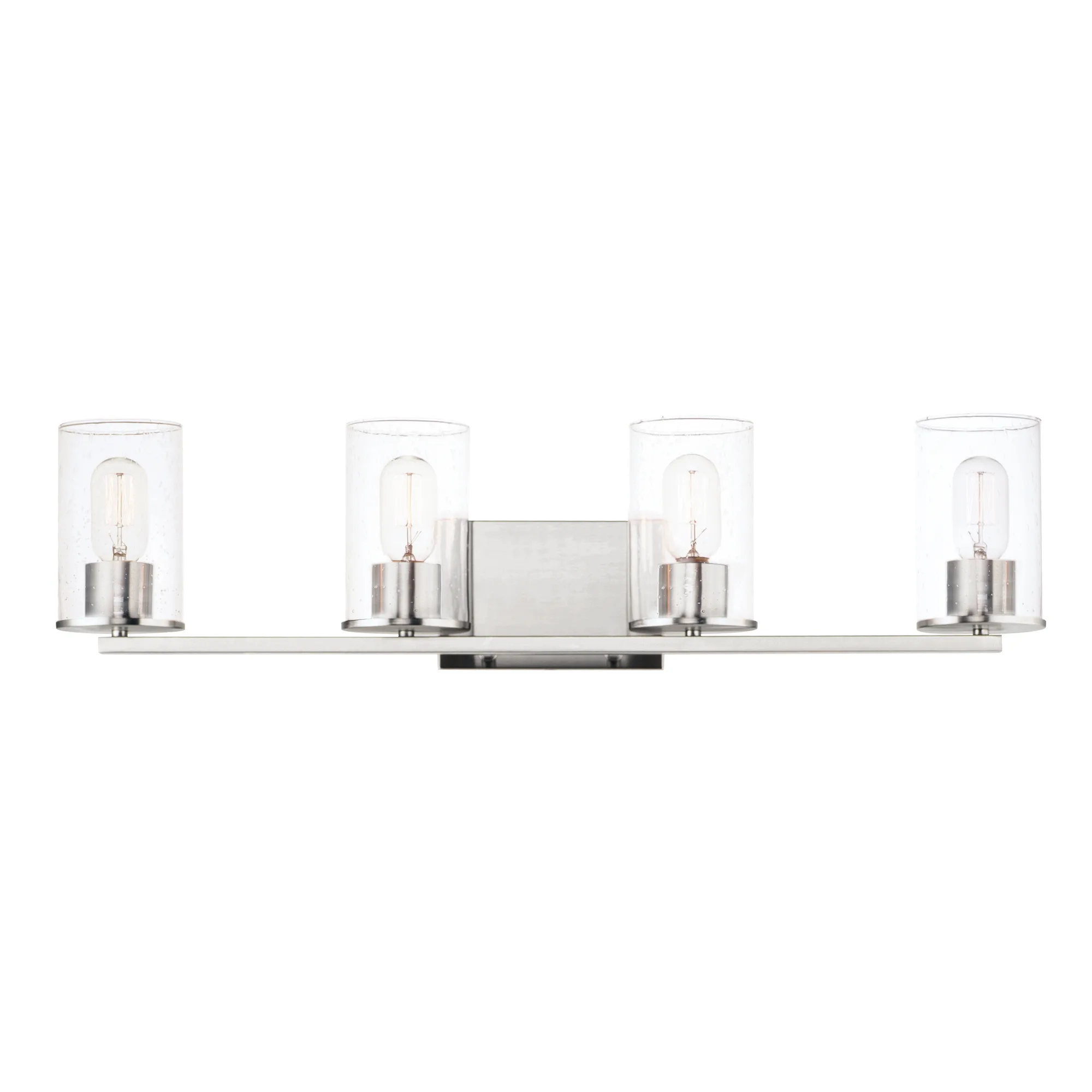 Sleek Four Light Bath Vanity in Satin Nickel
