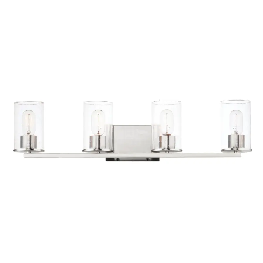 Sleek 4-Light Bath Vanity in Satin Nickel - Image 1