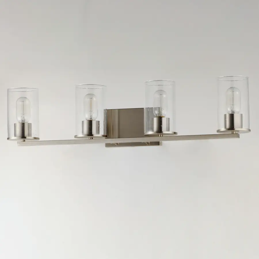 Sleek 4-Light Bath Vanity in Satin Nickel - Image 2